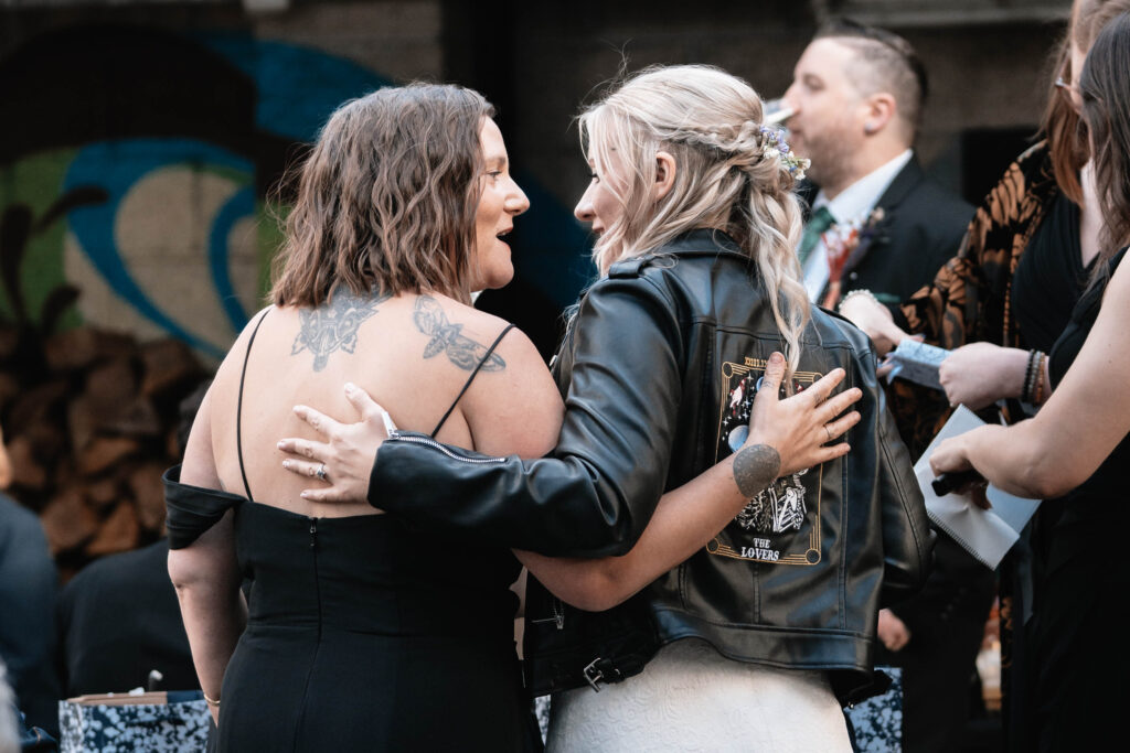 Documentary-style wedding photography of the wedding party