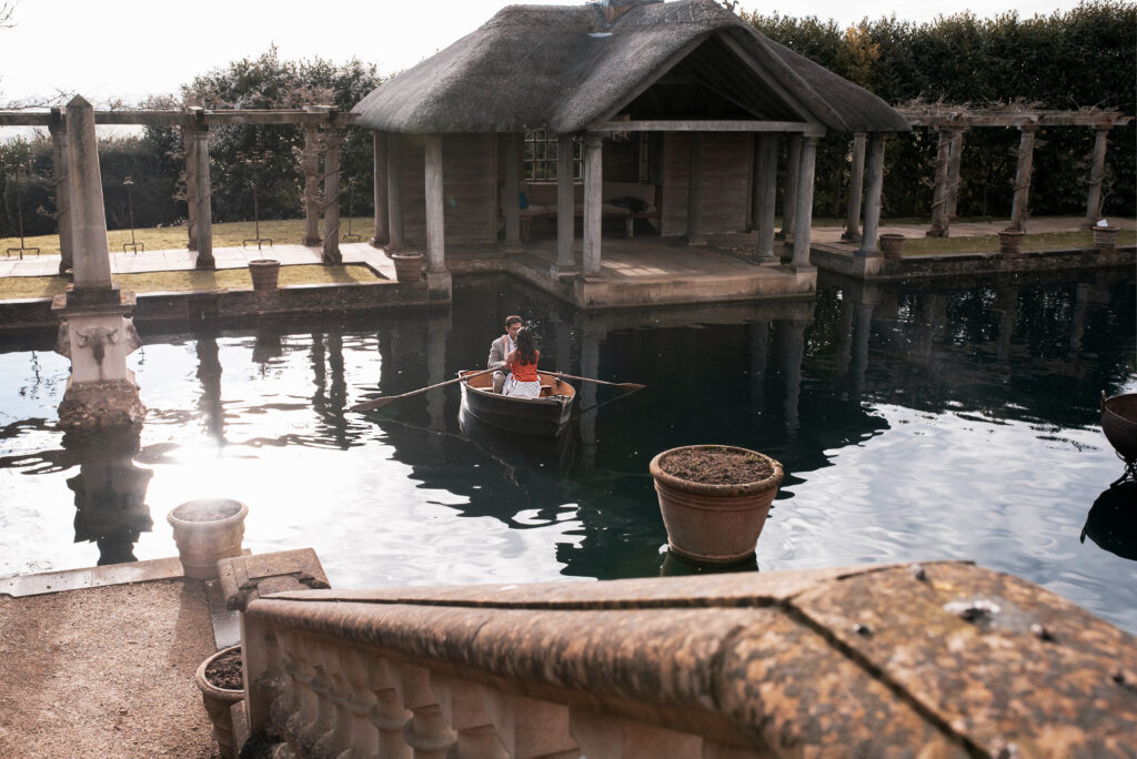 An engagement photoshoot in the waters on a boat ride