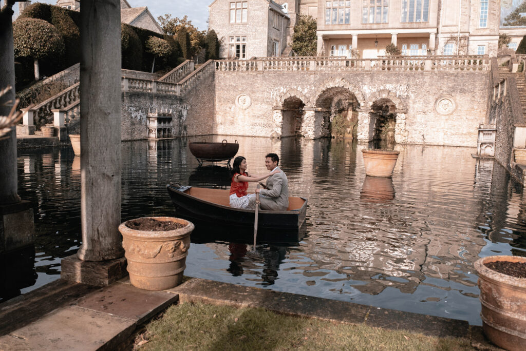 An engagement photoshoot in the waters on a boat ride