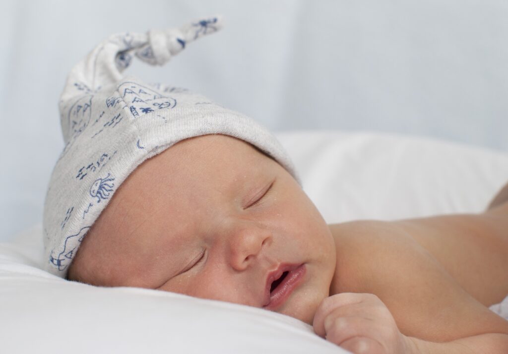 Newborn photography in the studio of baby sleeping