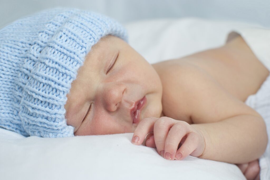 Newborn photography in the studio of baby sleeping